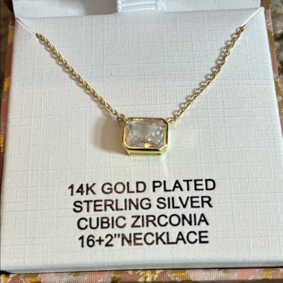 Rachel Zoe Gold and Silver Necklace with Cubic Zirconia - Picture 3 of 3